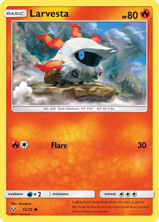 Larvesta (12/73) [Shining Legends] Reverse Holofoil - Common