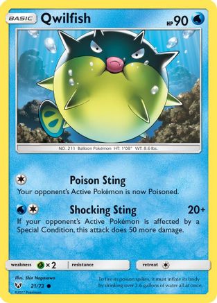 Qwilfish (21/73) [Shining Legends] Reverse Holofoil - Common