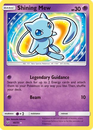 Shining Mew (040/73) [Shining Legends] Holofoil - Shiny Holo Rare