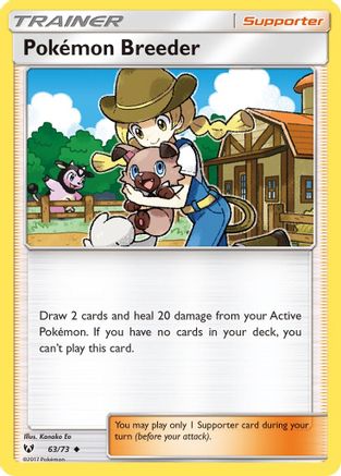 Pokemon Breeder (063/73) [Shining Legends] Reverse Holofoil - Uncommon