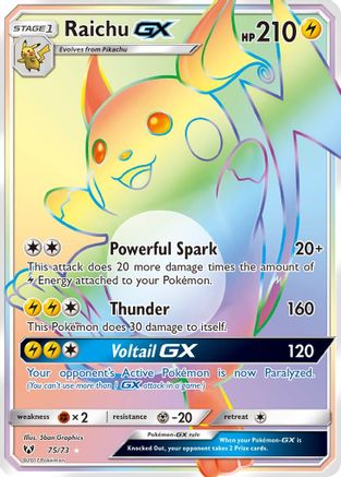 Raichu GX (Secret) (75/73) [Shining Legends] Holofoil - Secret Rare