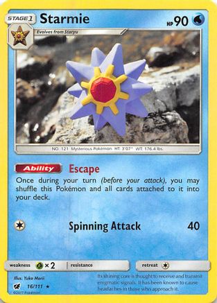 Starmie (016/111) [SM  Crimson Invasion] Reverse Holofoil - Rare