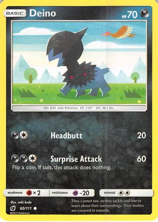 Deino (060/111) [SM  Crimson Invasion] Reverse Holofoil - Common