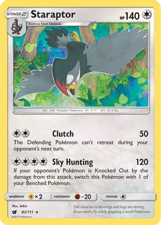 Staraptor (83/111) [SM  Crimson Invasion] Reverse Holofoil - Rare