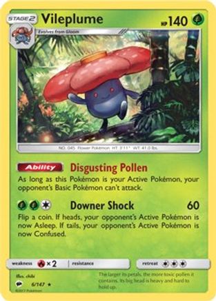 Vileplume (Prerelease Kit Exclusive) (6/147) [Deck Exclusives] - Rare