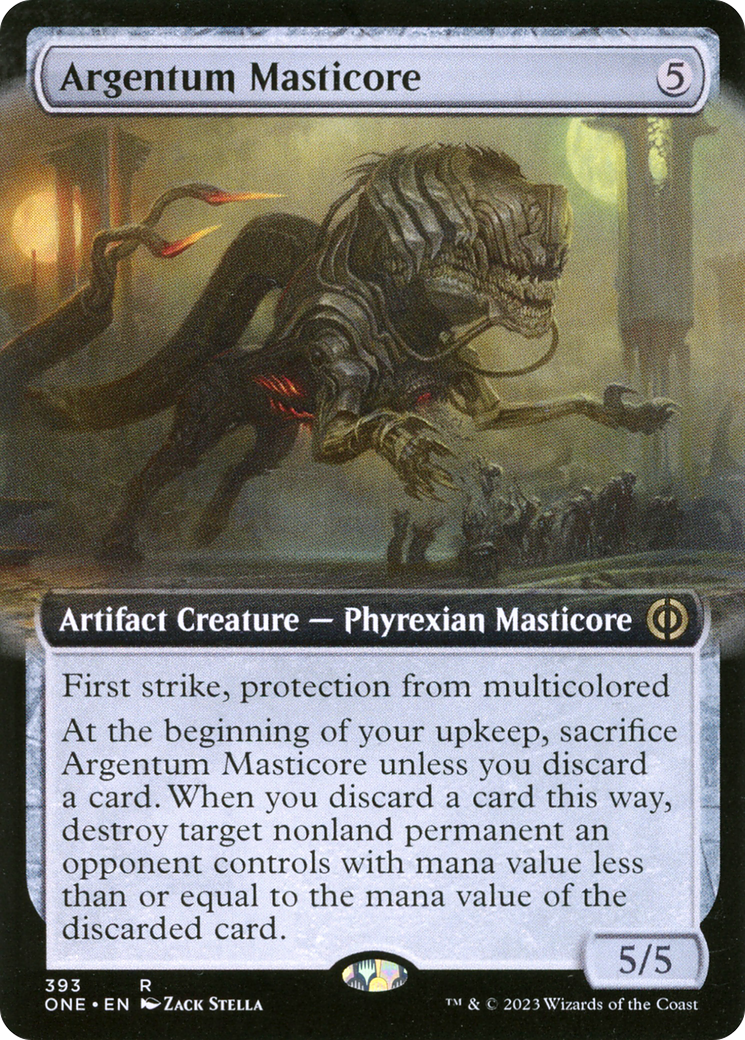 Argentum Masticore (Extended Art) (ONE-393) [Phyrexia: All Will Be One]