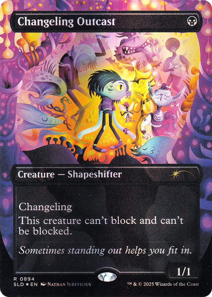 Changeling Outcast (SLD-894) (Borderless) [Secret Lair Drop] Foil