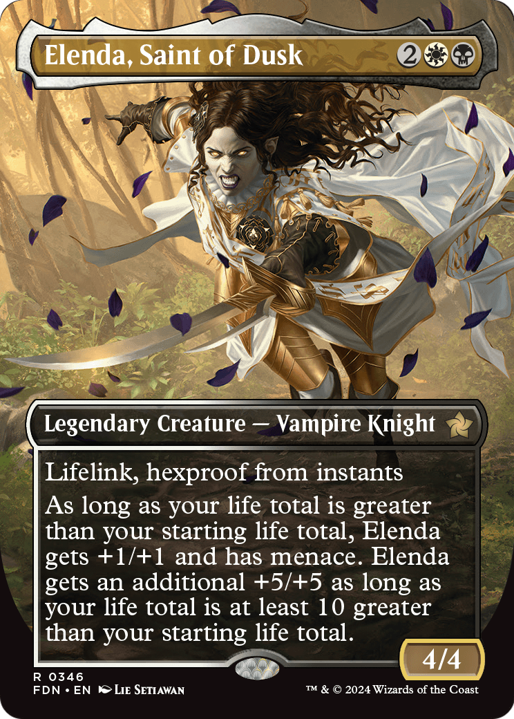 Elenda, Saint of Dusk (Borderless) (FDN-346) [Foundations] Foil