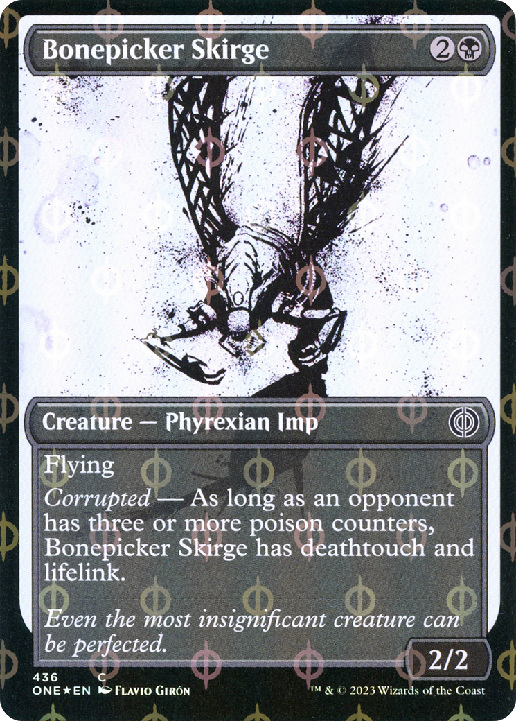 Bonepicker Skirge (Showcase) (Step-and-Compleat Foil) (ONE-436) [Phyrexia: All Will Be One] Foil