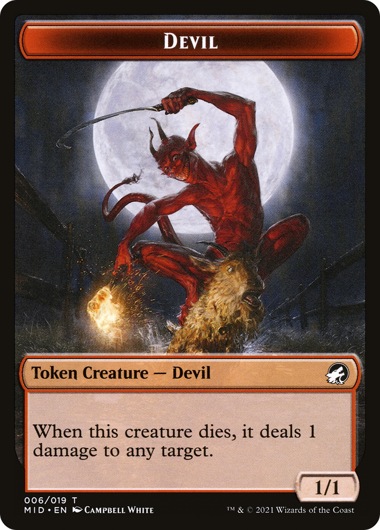 Devil (TMID-006) [Innistrad: Midnight Hunt Tokens] Foil