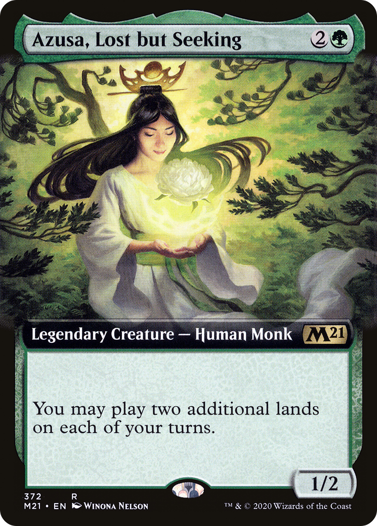 Azusa, Lost but Seeking (Extended Art) (M21-372) [Core Set 2021] Foil