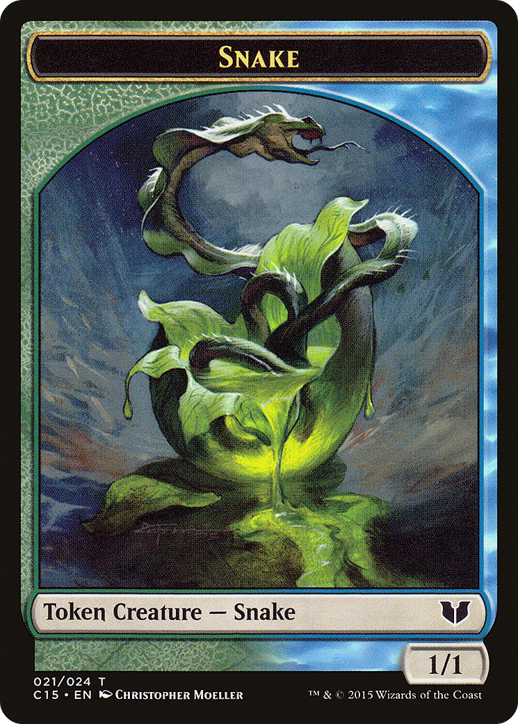 Snake (021) // Saproling Double-Sided Token (C15-21 // 16) [Commander 2015 Tokens]