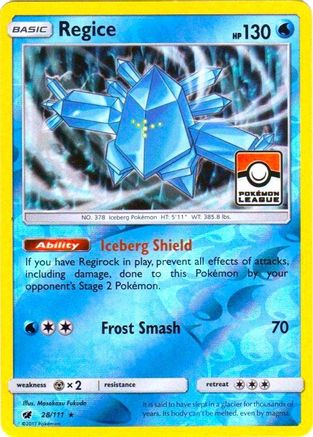 Regice (Pokemon League) (028/111) [League & Championship Cards] Reverse Holofoil - Promo