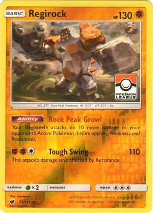 Regirock (Pokemon League) (053/111) [League & Championship Cards] Reverse Holofoil - Promo
