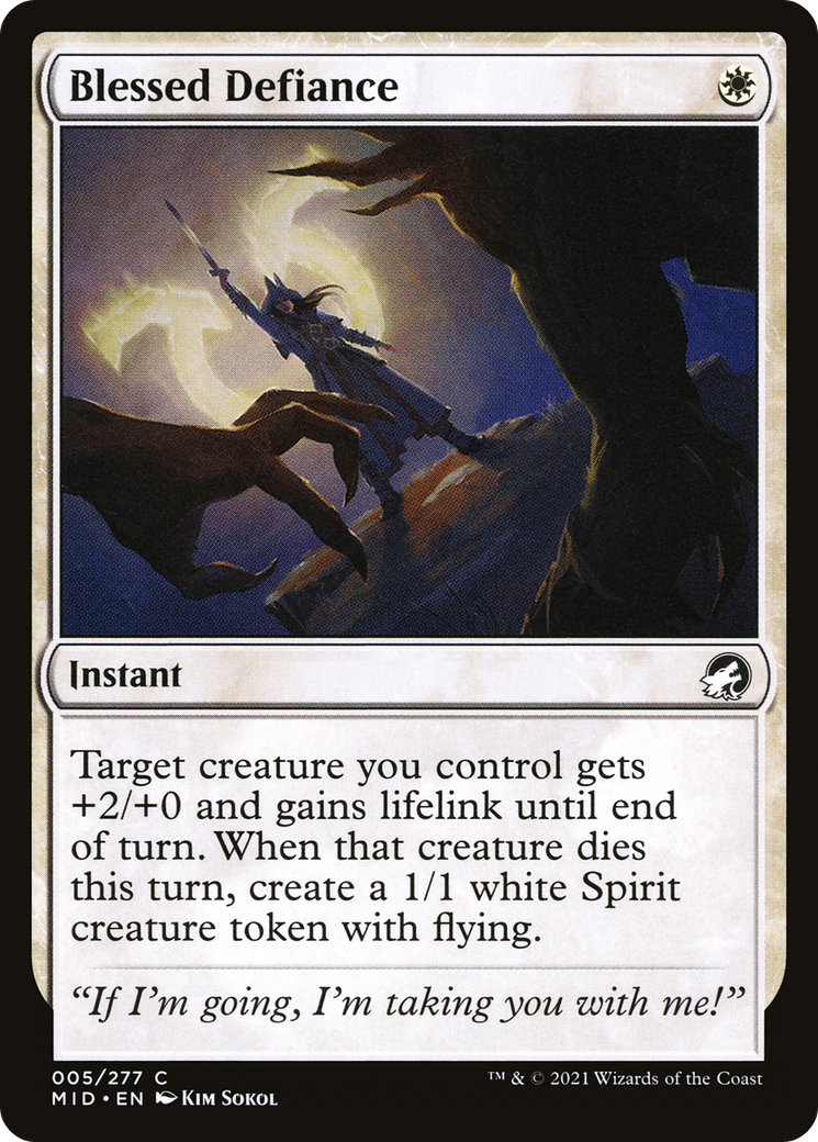 Blessed Defiance (MID-005) [Innistrad: Midnight Hunt] Foil