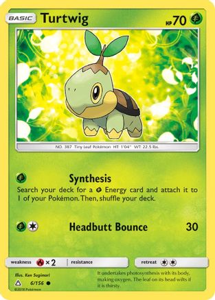 Turtwig (006/156) [SM  Ultra Prism] Reverse Holofoil - Common