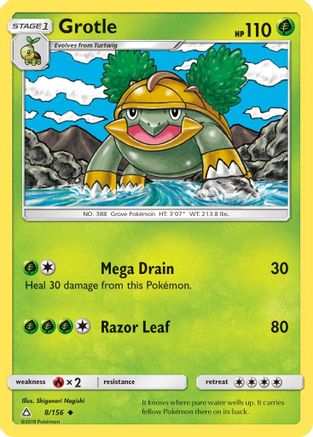 Grotle (008/156) [SM  Ultra Prism] Reverse Holofoil - Uncommon