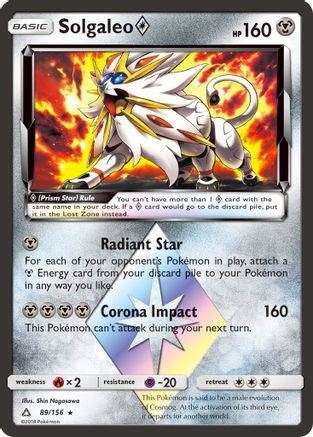 Solgaleo Prism Star (089/156) [SM  Ultra Prism] Holofoil - Prism Rare