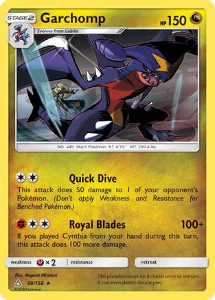 Garchomp (099/156) [SM  Ultra Prism] Reverse Holofoil - Rare