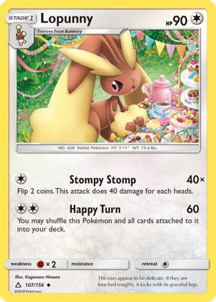 Lopunny (107/156) [SM  Ultra Prism] - Uncommon