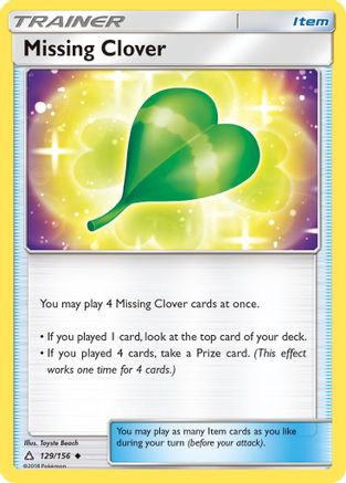 Missing Clover (129/156) [SM  Ultra Prism] Reverse Holofoil - Uncommon