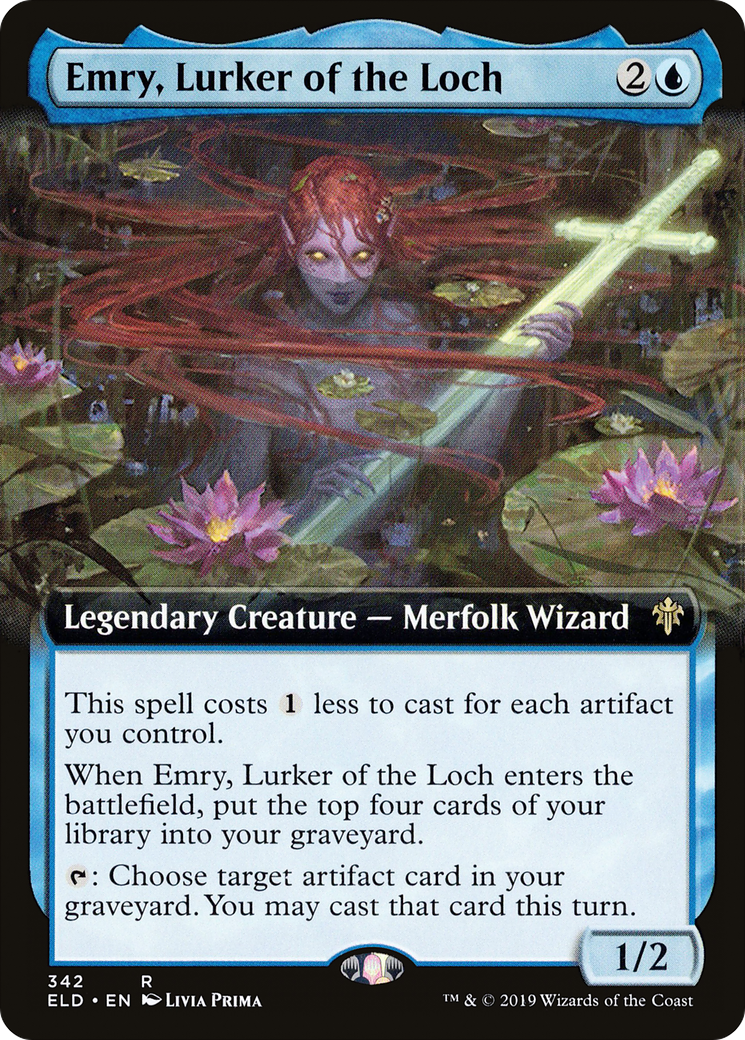 Emry, Lurker of the Loch (Extended Art) (ELD-342) [Throne of Eldraine] Foil