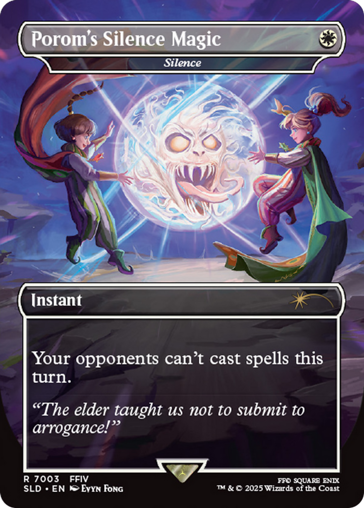 Porom's Silence Magic - Silence (Rainbow Foil) (SLD-7003) (Borderless) [Secret Lair Drop Series] Foil