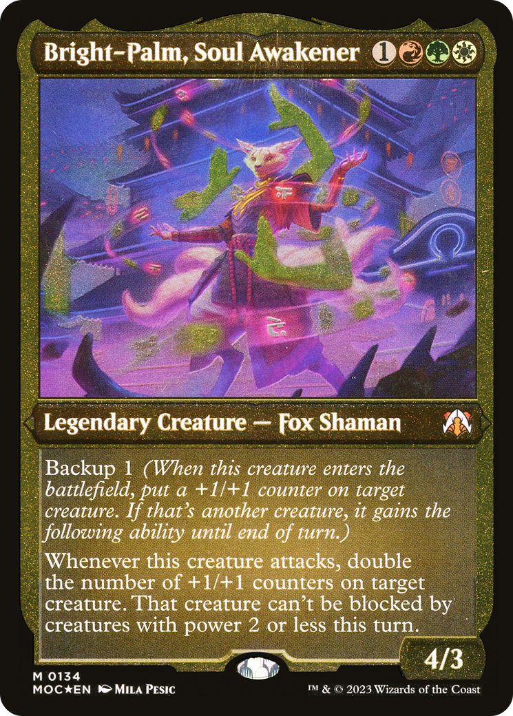 Bright-Palm, Soul Awakener (Display Commander) - Thick Stock (MOC-134) [March of the Machine Commander] Foil