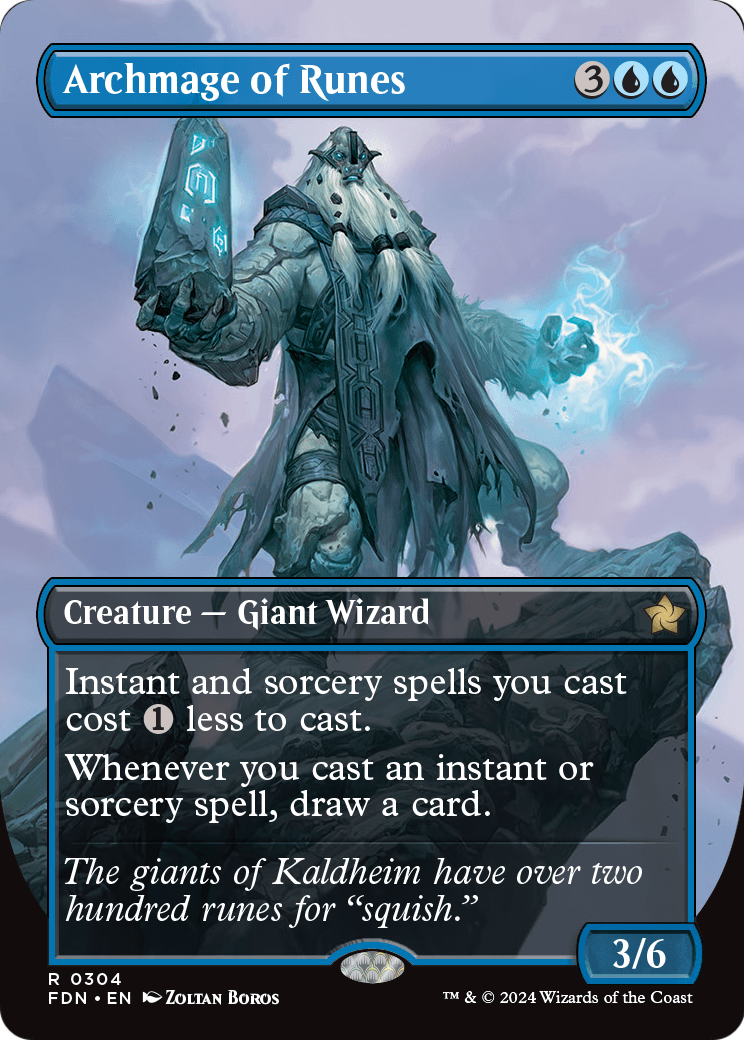 Archmage of Runes (Borderless) (FDN-304) [Foundations] Foil