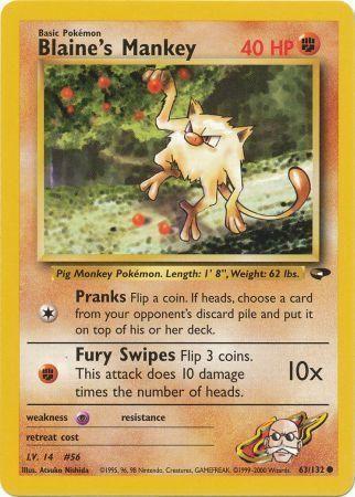Blaine's Mankey (063/132) [Gym Challenge] Unlimited - Common