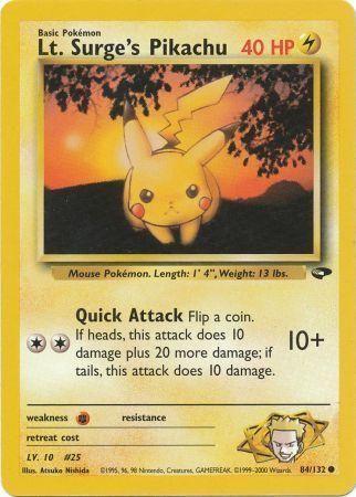 Lt. Surge's Pikachu (084/132) [Gym Challenge] Unlimited - Common