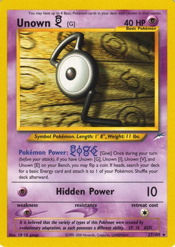 Unown [G] (27/105) [Neo Destiny] Unlimited - Rare