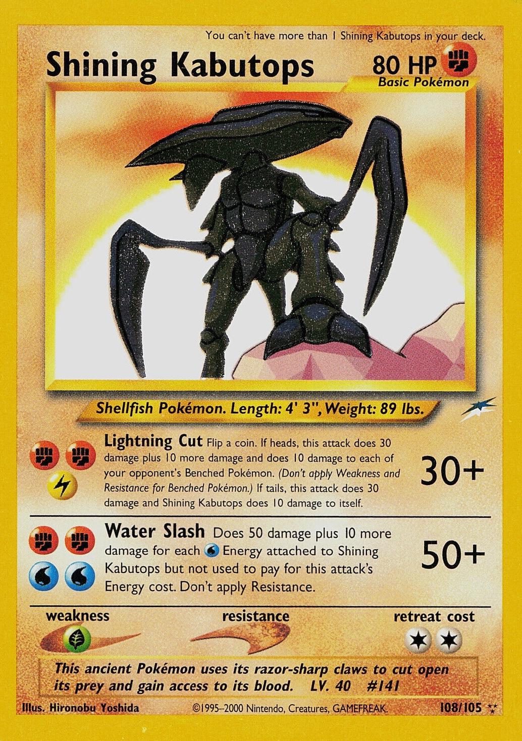 Shining Kabutops (108/105) [Neo Destiny] Unlimited Holofoil - Secret Rare