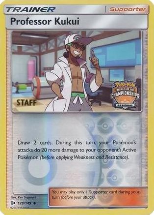 Professor Kukui (Regional Championships) [Staff] (128/149) [League & Championship Cards] Reverse Holofoil - Promo