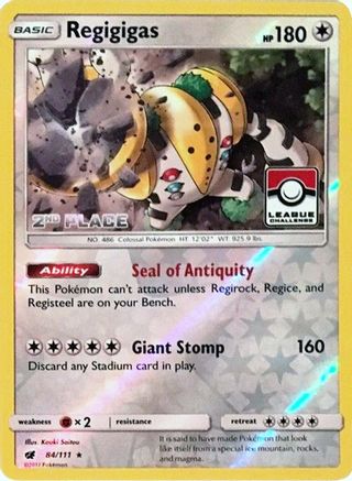 Regigigas (League Challenge) [2nd Place] (84/111) [League & Championship Cards] Reverse Holofoil - Promo
