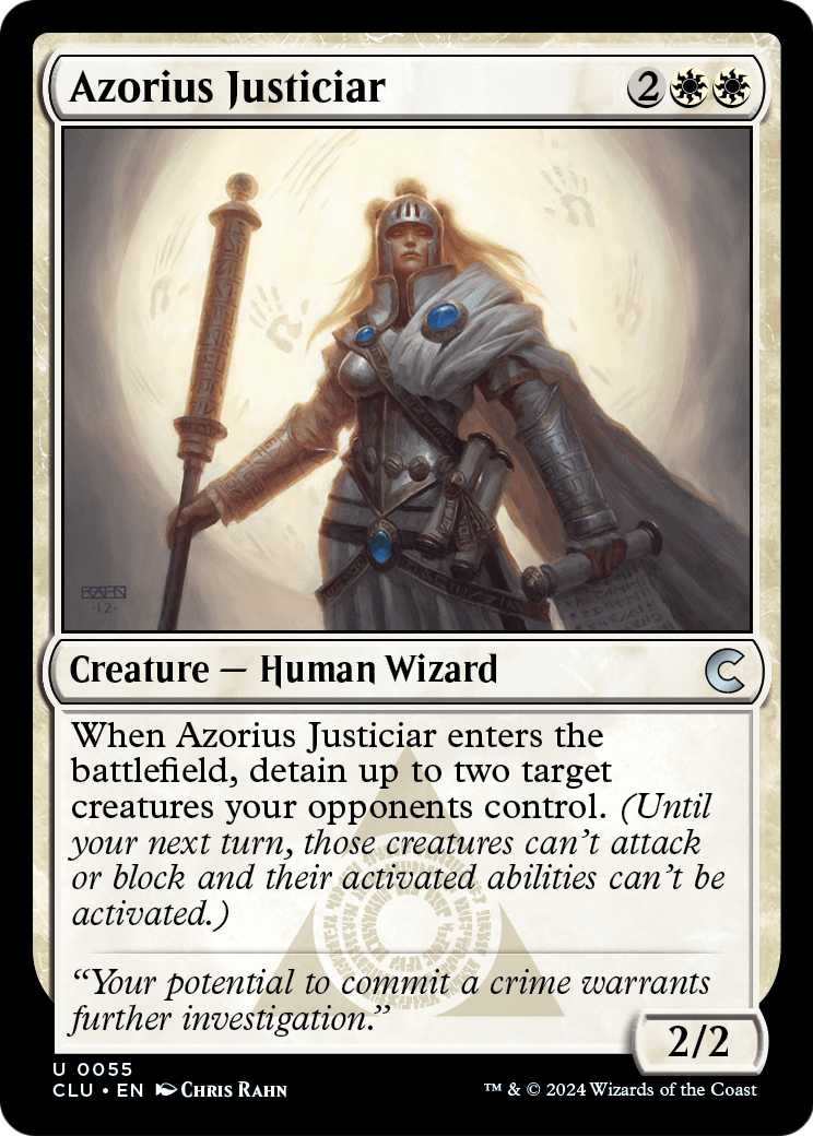 Azorius Justiciar (CLU-055) [Ravnica: Clue Edition]