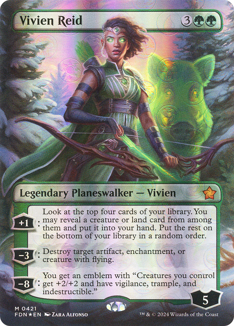 Vivien Reid (Borderless) (Mana Foil) (FDN-421) [Foundations] Foil