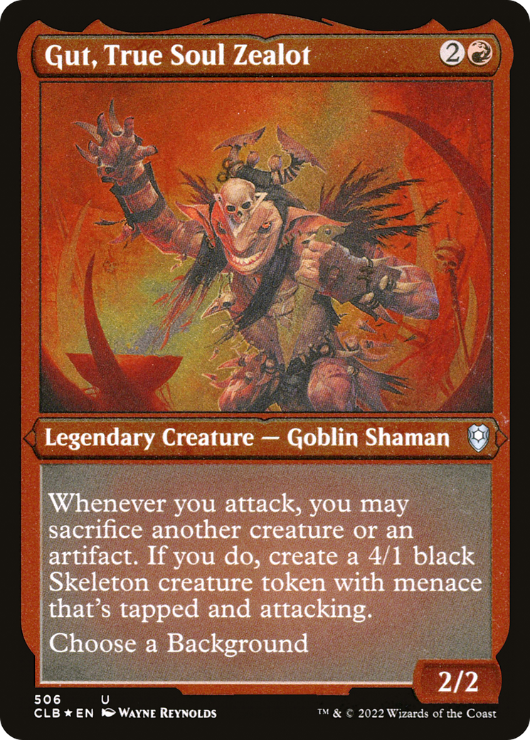 Gut, True Soul Zealot (Foil Etched) (CLB-506) [Commander Legends: Battle for Baldur's Gate] Foil
