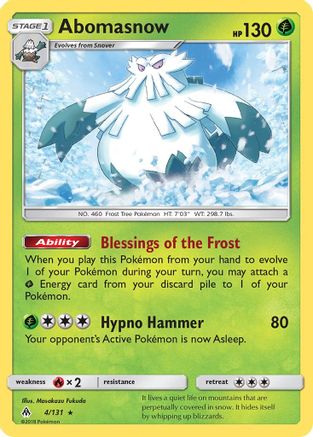 Abomasnow (4/131) [SM  Forbidden Light] - Rare