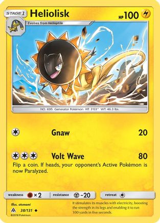 Heliolisk (38/131) [SM  Forbidden Light] Reverse Holofoil - Uncommon