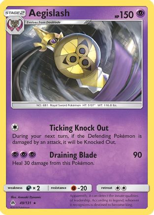Aegislash (49/131) [SM  Forbidden Light] Reverse Holofoil - Rare