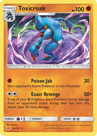 Toxicroak (64/131) [SM  Forbidden Light] Reverse Holofoil - Rare