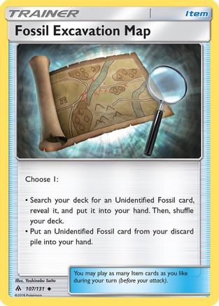 Fossil Excavation Map (107/131) [SM  Forbidden Light] Reverse Holofoil - Uncommon