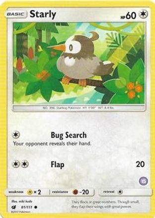 Starly (15) (81) [SM Trainer Kit Alolan Sandslash & Alolan Ninetales] - Common
