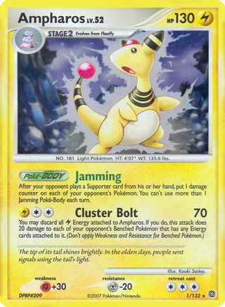 Ampharos (DP Secret Wonders) (1/132) [Deck Exclusives] - Rare