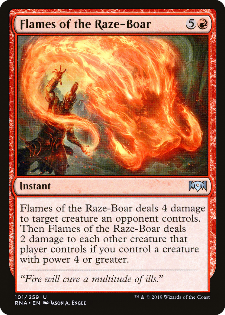 Flames of the Raze-Boar (RNA-101) [Ravnica Allegiance] Foil