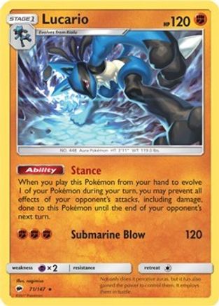 Lucario (SM - Burning Shadows) (71) [Deck Exclusives] - Rare