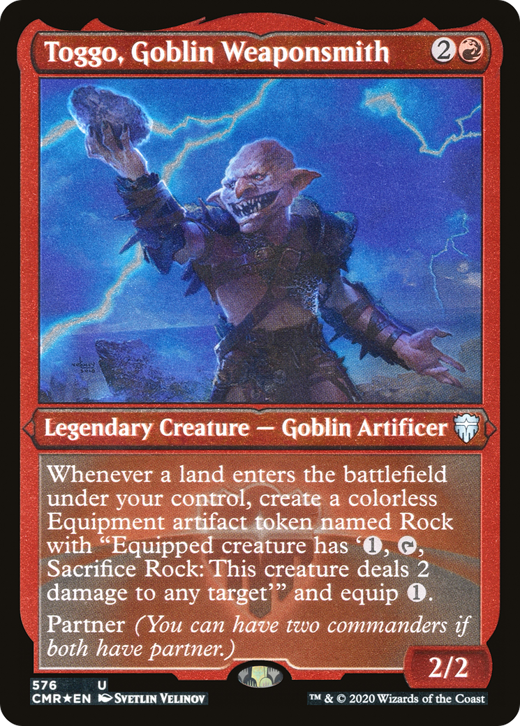 Toggo, Goblin Weaponsmith (Foil Etched) (CMR-576) [Commander Legends] Foil
