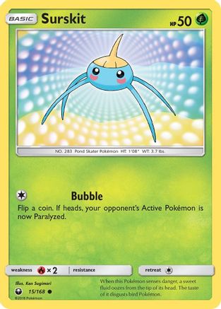 Surskit (015/168) [SM  Celestial Storm] Reverse Holofoil - Common