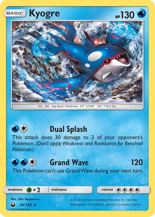Kyogre (046/168) [SM  Celestial Storm] Reverse Holofoil - Holo Rare